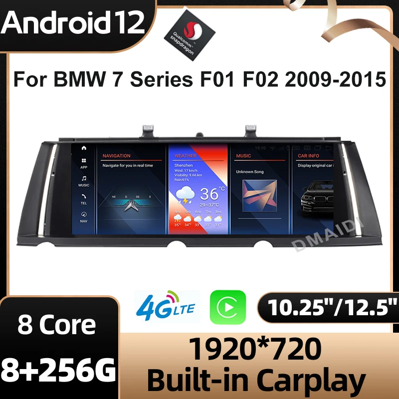 

10.25/12.5 Inch Android 12 Snapdragon Car Multimedia Player GPS Navigation for BMW 7 Series F01 F02 2009-2015 Head Unit Stereo