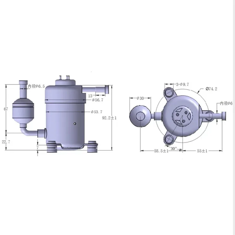 Imagem -03 - Mini Compressor de ar Condicionado Adequado para Geladeira Portátil 12v 24v 48v Max 450w Capacidade R134a St19dc