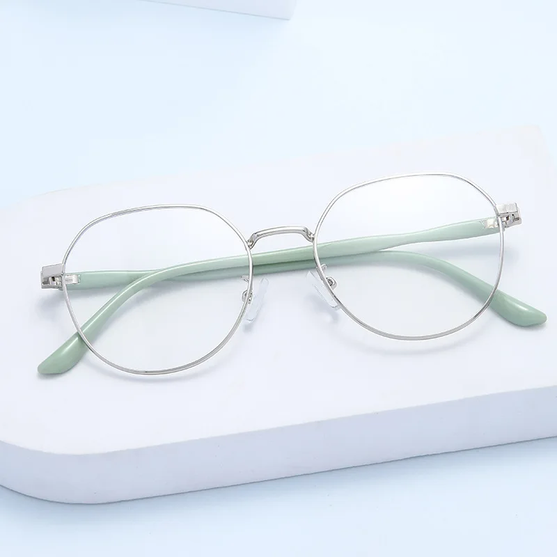 Girl Fashion Round Nearsighted Eyewear Women Myopia Glasses Men Metal Small Frame Anti Blue Light Computer Glasses 0 To -300