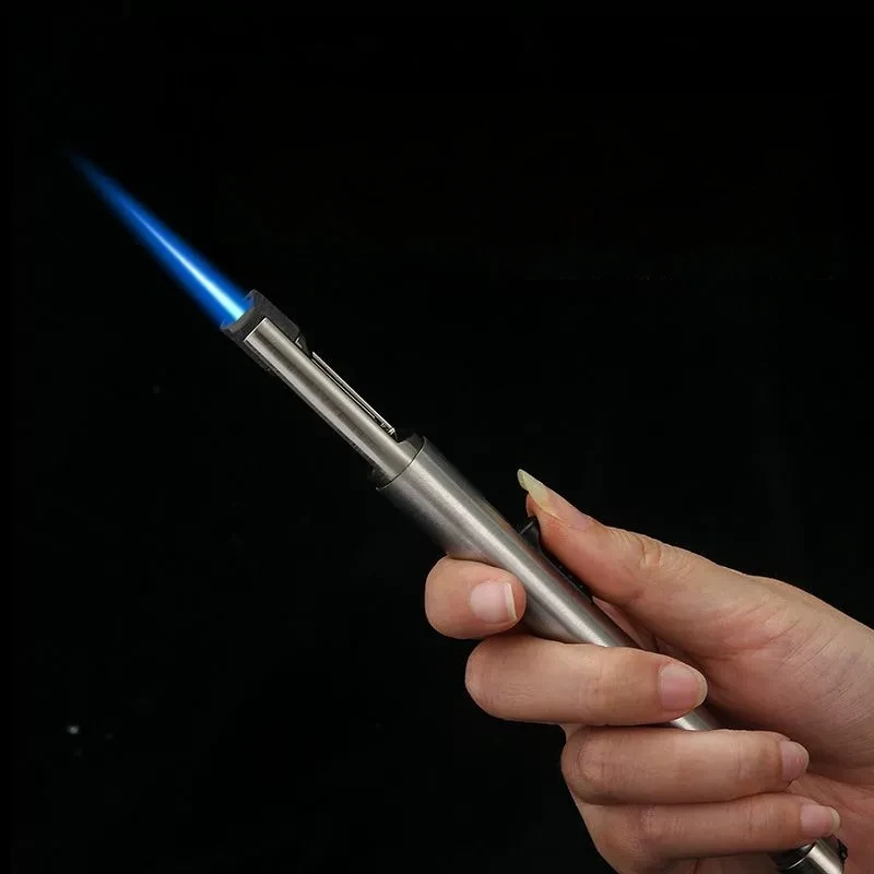 Windproof Spray Gun Lighter, Metal Inflatable Butane Gas Jet Welding Torch Igniter, Kitchen Cigar Accessories Outdoor Lighter - view 5