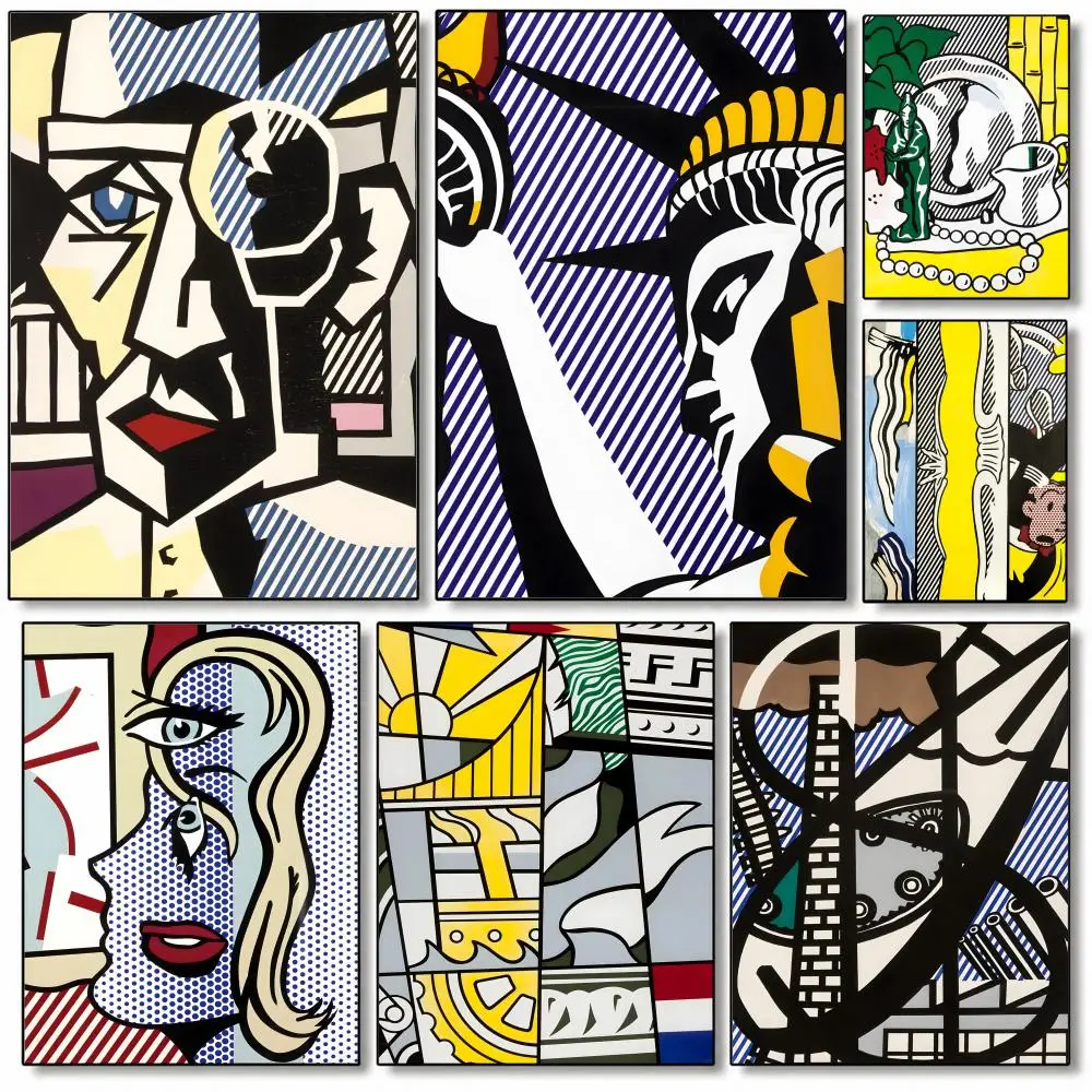 Image of Roy Lichtenstein Künstler-Poster, hochwertige Wandkunst für Zuhause, Schlafzimmer, Wohnzimmer, Flur, perfektes Geschenk