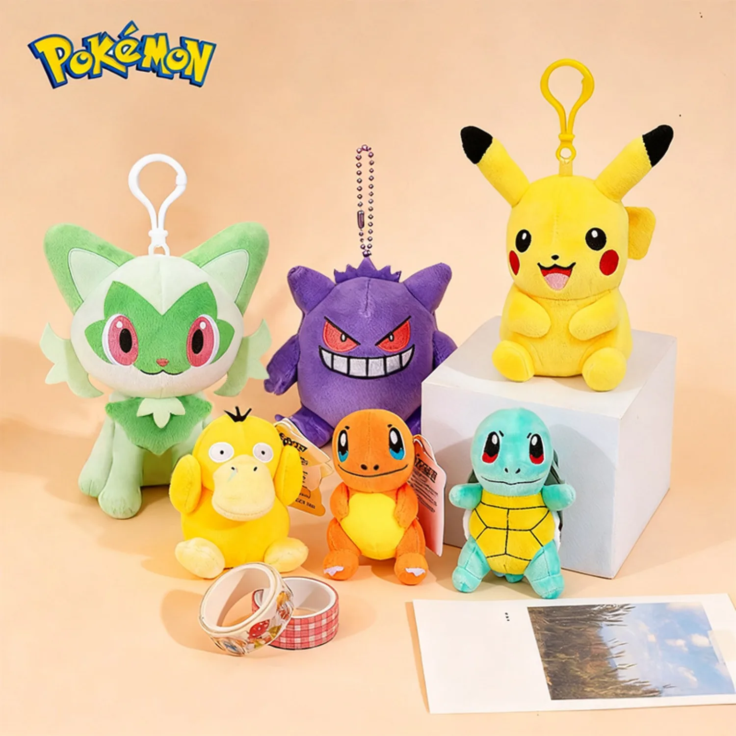 

Aoger Pokemon Kawaii Pikachu Eevee Mew Charizard Keychain CartoonCute Desktop Ornament Plush Doll Throw Pillow Christmas Gift