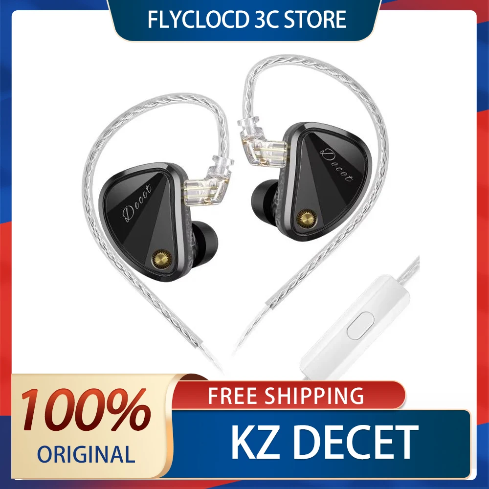 

KZ Decet Wired In Ear Earphones HIFI Upgraded Drive 10 Unit 5DD Dynamic Drive Adjustable Earbuds Gaming Earphones 2PIN Custom