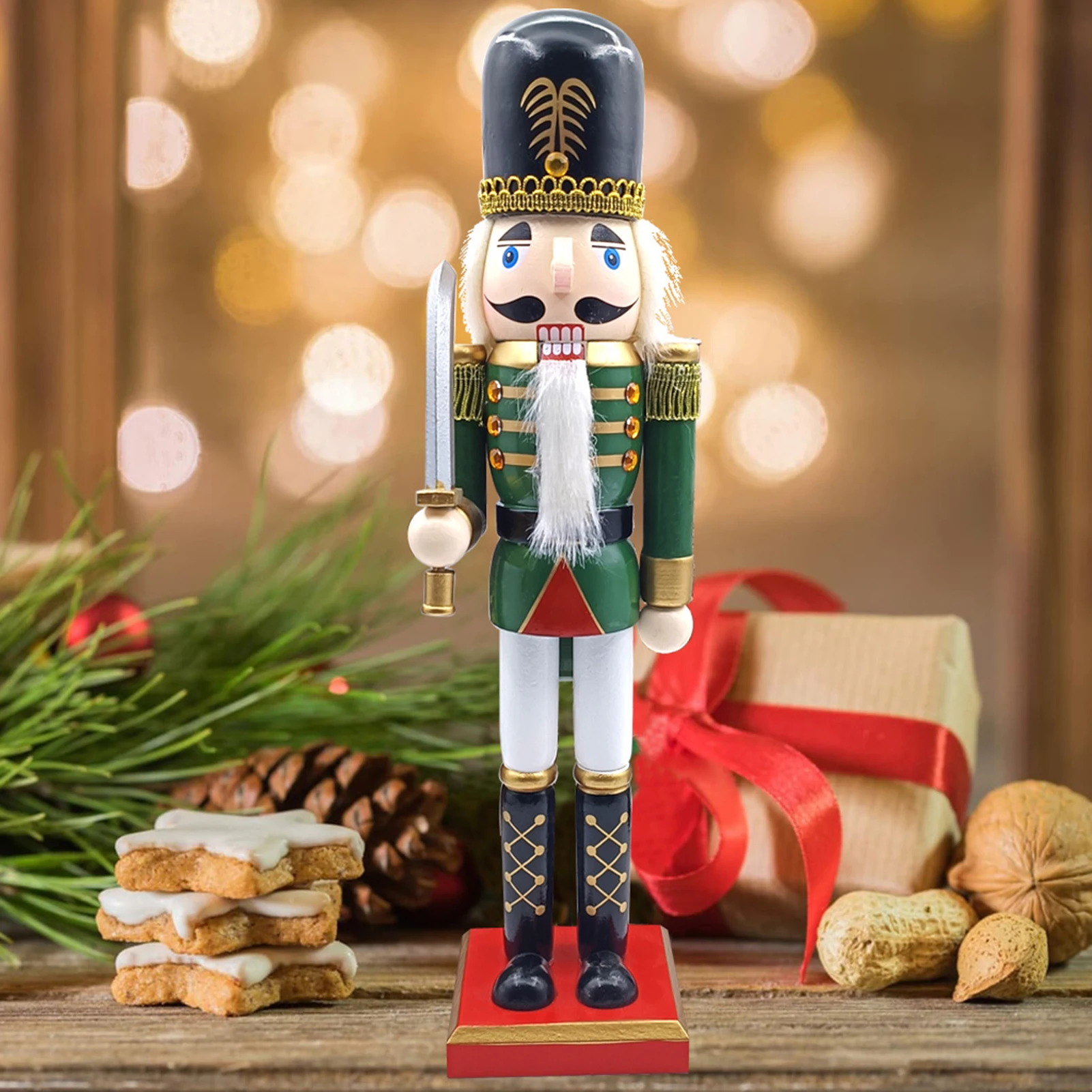 

Large Wooden Nutcracker Ornament Long-lasting Sturdy Decor For Living Room Home