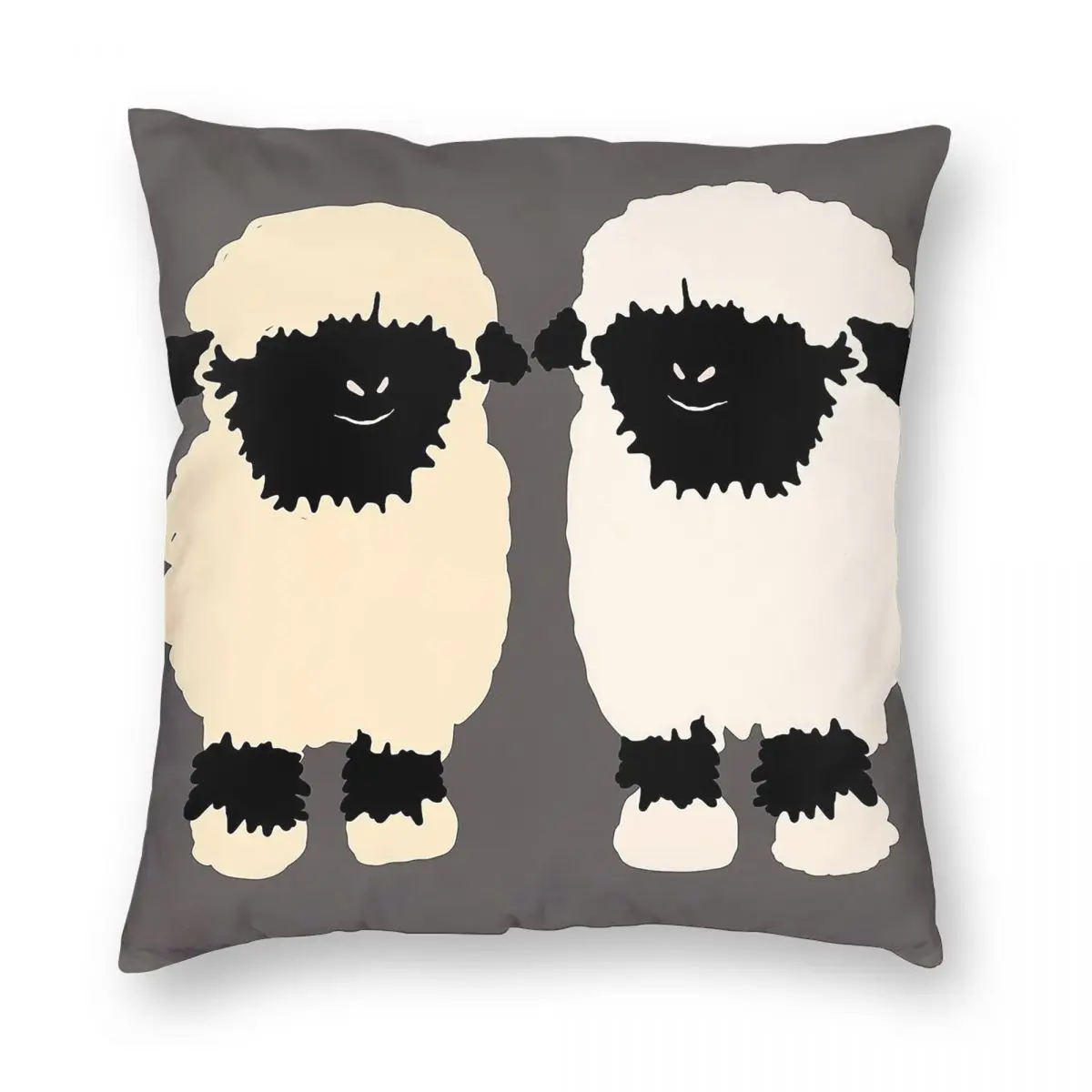 Valais Blacknose الأغنام الأصدقاء ساحة المخدة البوليستر الكتان المخملية الإبداعية كسوة وسائد للزينة غطاء وسادة السيارة 45x45