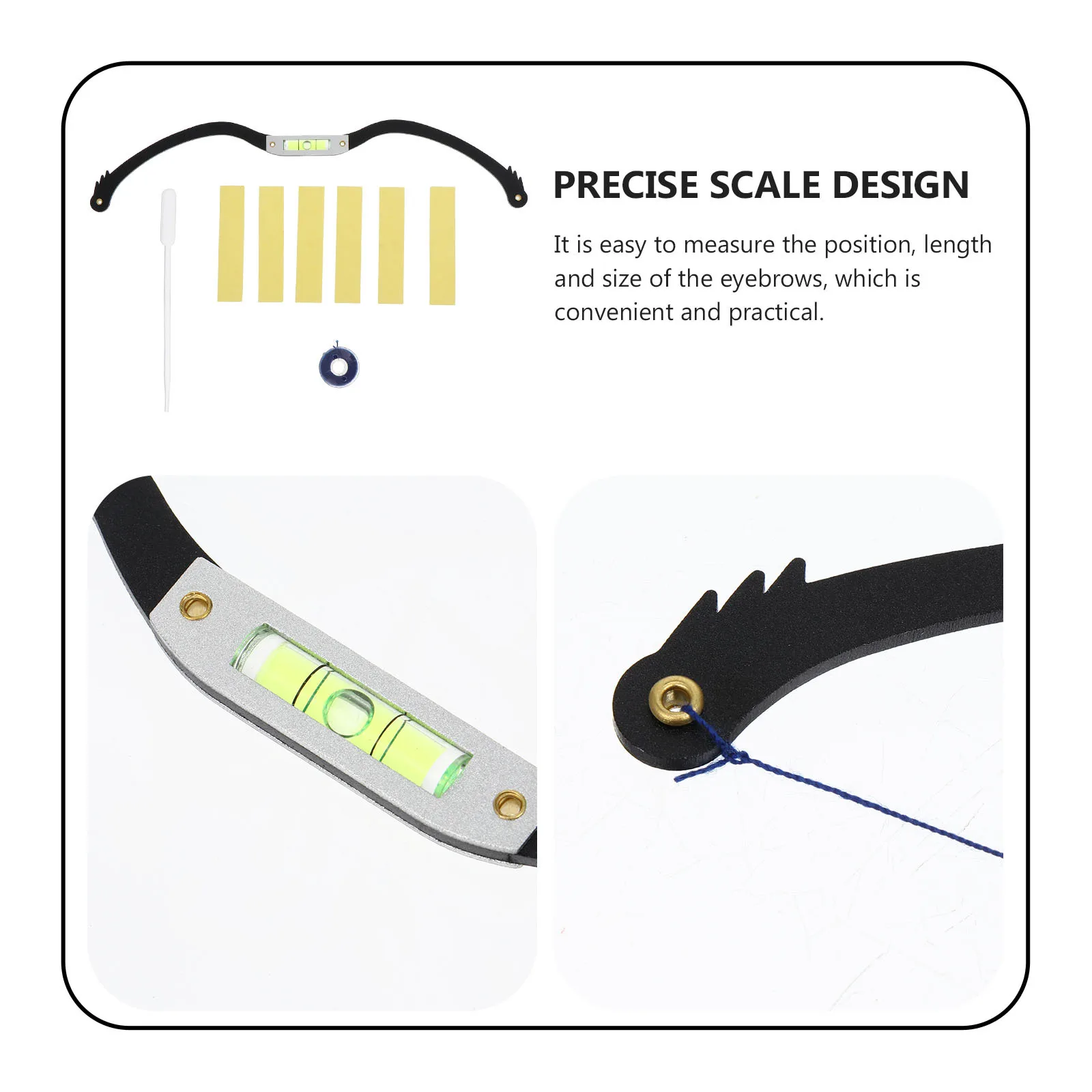 

1pc Shaping Tool Metal Ruler Premium Eyebrow Corrector Lightweight Measuring Tool Portable Design Precision Scale Symmetrical