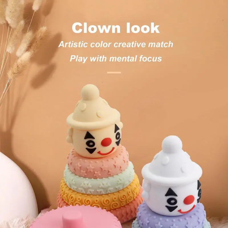 เด็กซ้อนของเล่น Clown Design ประกอบซ้อนของเล่นการเรียนรู้ก่อนวัยเรียนของเล่นซ้อนบล็อกของเล่นของเล่นเพื่อการศึกษาสําหรับชายหญิง