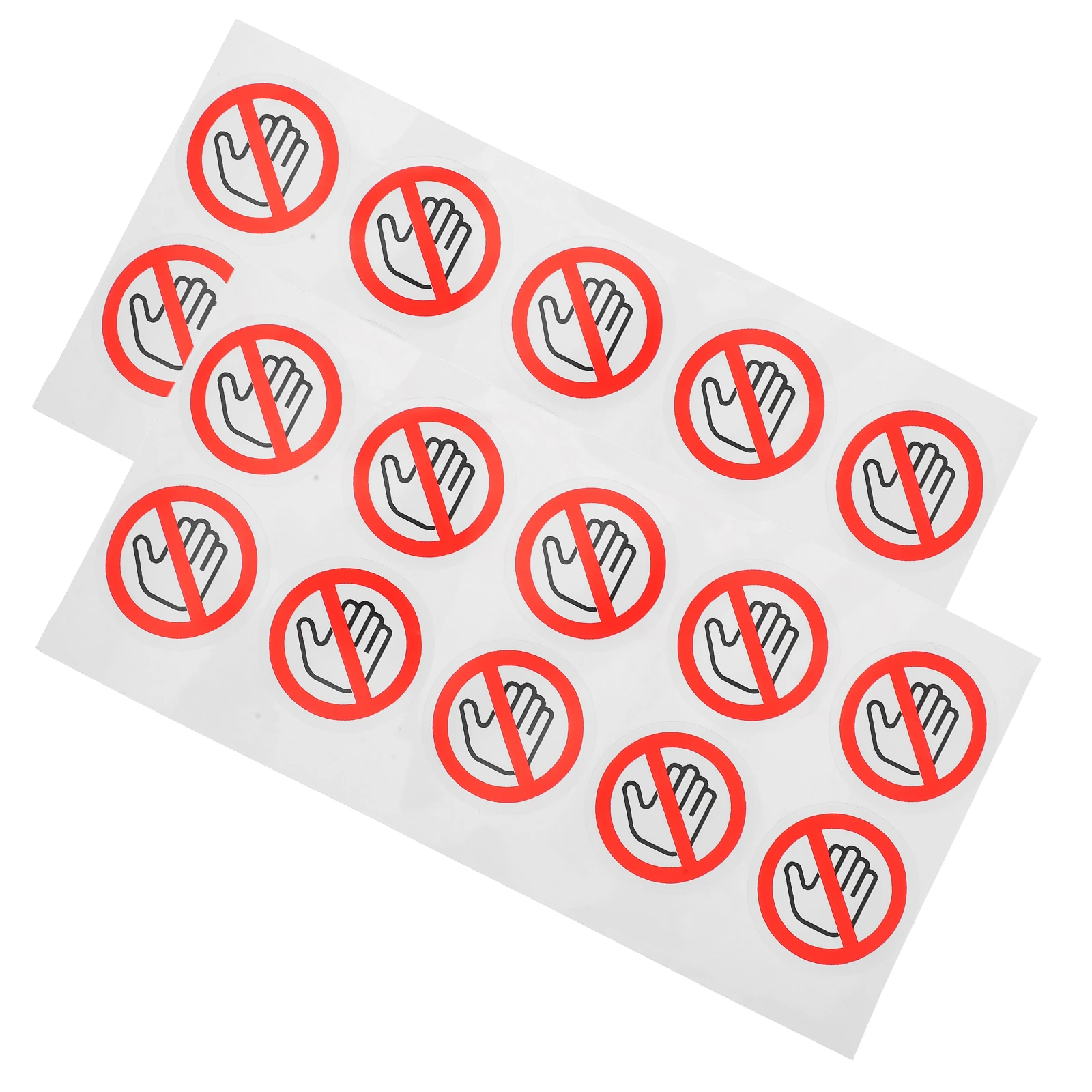 20 Pcs Alert Logo Tag No Hands Sign Decal Applique Pvc Self-adhesive Do Not Use Sticker