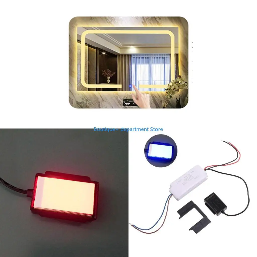 E1PD Bathroom Mirror Light Isolated for Touch Switch Mirror Dedicated for Touch ON/Off for Energy-Saving Lamps Light Tubes LE