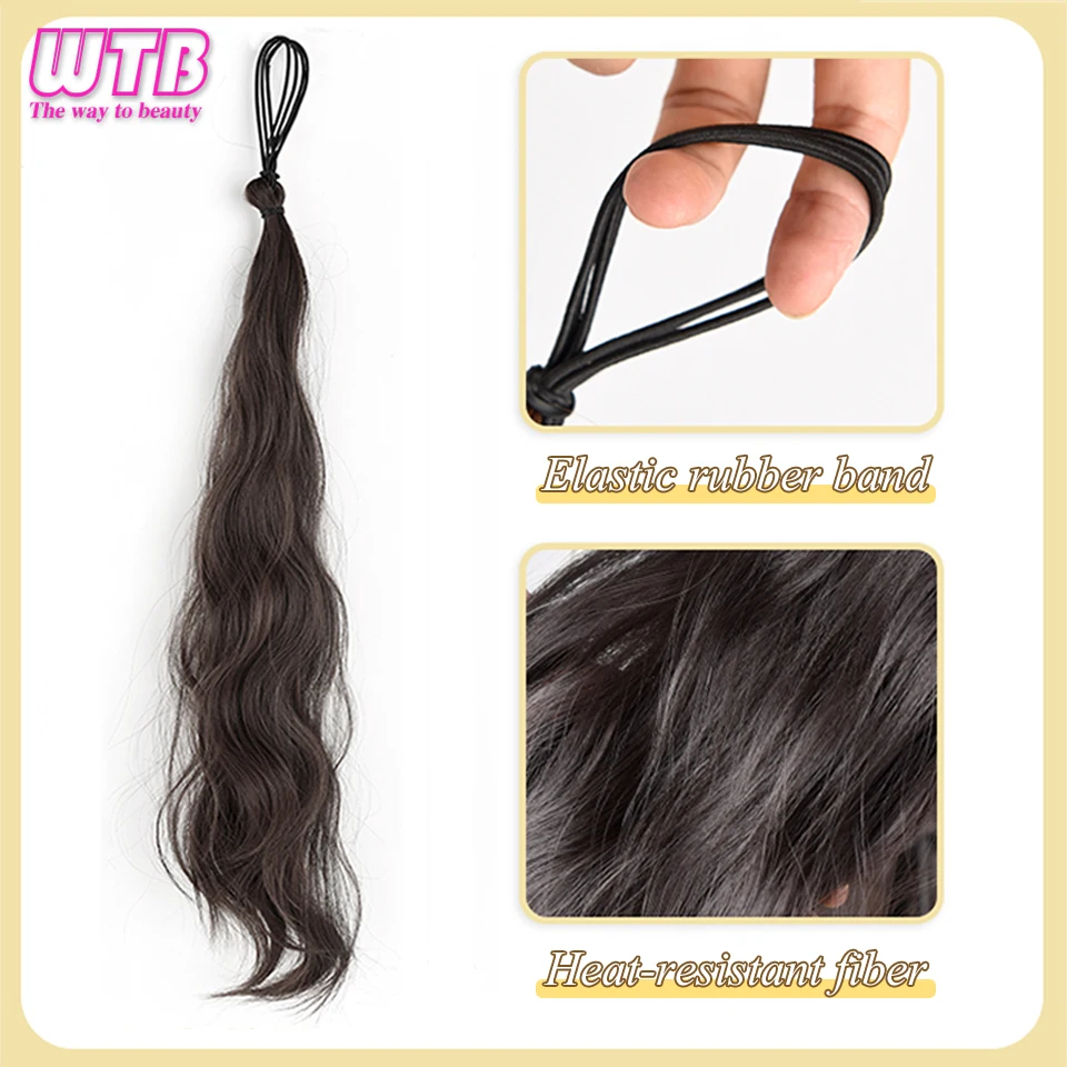 WTB-Paquete de cabello sintético de cuerda automática, peluca con cabeza de bola, flor todo en uno, bollo de pelo, bolsa de pelo esponjosa, volumen