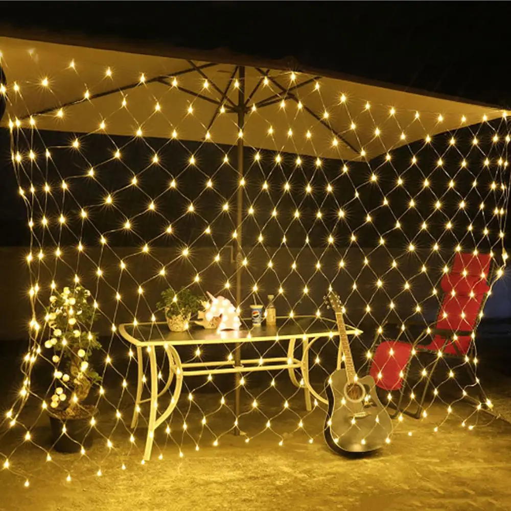 Led Outdoor Fishing Net Curtain Mesh Fairy Lights Garden Outdoor Street Garland New Year Christmas Decoration Lights