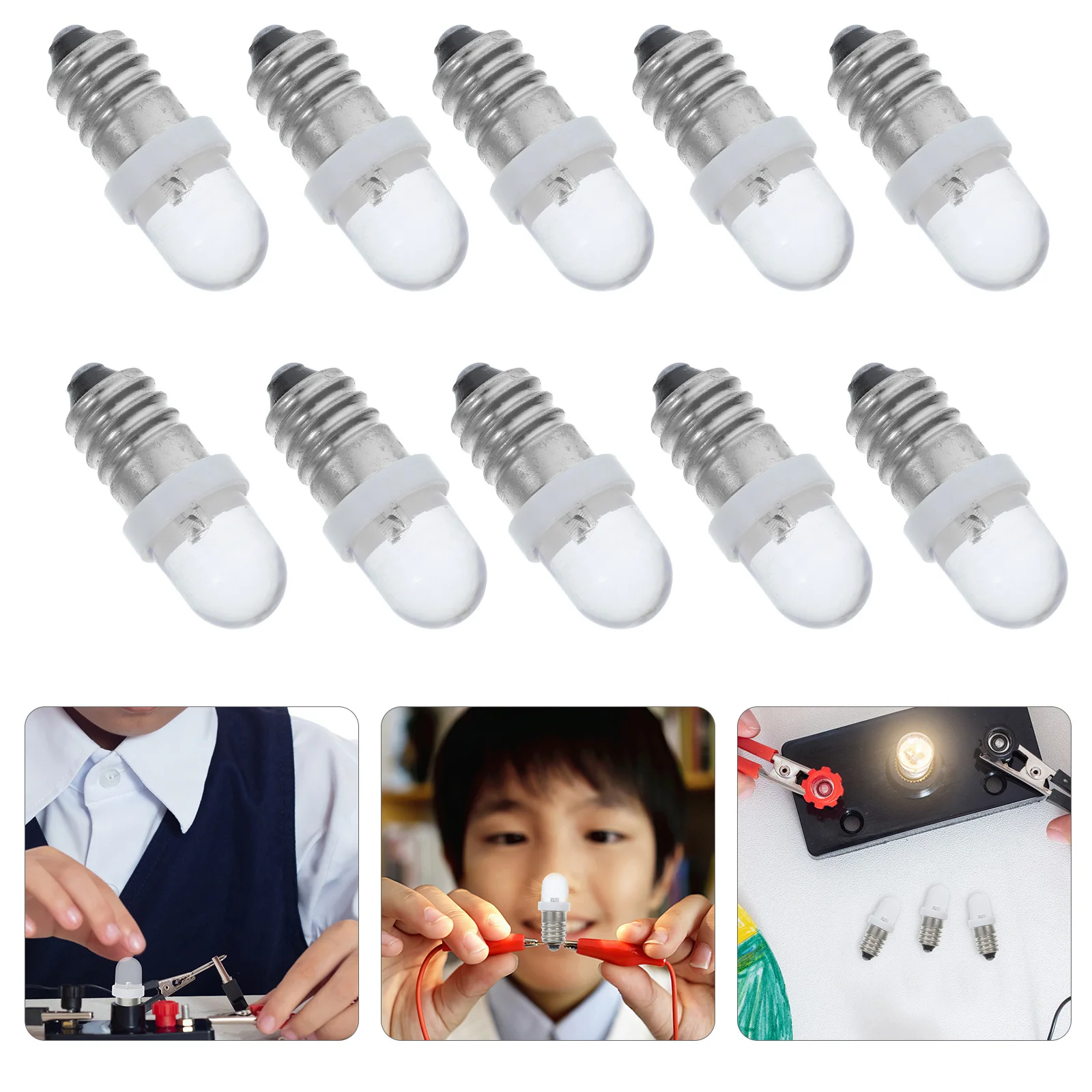 

10pcs Mini Light Bulbs Led Screw Base Small Replacement Bulbs For Physical Experiment Electrical Accessories