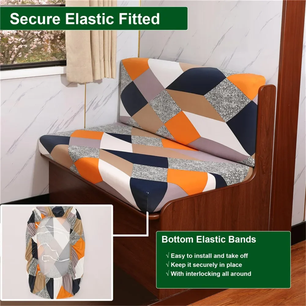 Elastic Dinette Cushions Covers Floral Jacquard Spandex Armless Sofa Cover Non-slip Camper Car Bench Cover Furniture Protector