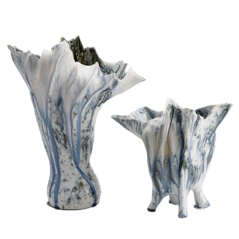 

Простая керамическая ваза ручной работы в средневековом стиле, модель дома, комната, настольный вход, керамическая посуда для цветов, украшение для проживания в семье, орнамент