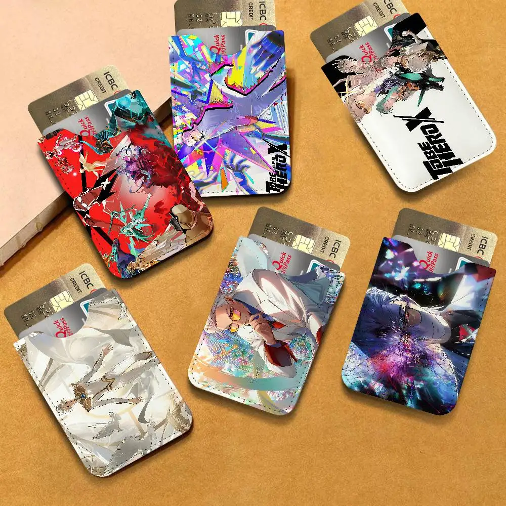 To Be Hero X Anime Ultra-Thin Mini Leather Card Holder Wallets for Men Women Lightweight Soft Genuine Leather Credit Card