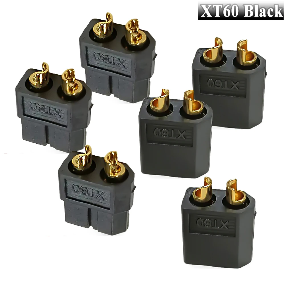 Amass XT60 Black 10/20/50 Pairs  Male Female Brass Golden Plated Bullet Connector Plugs For Lipo Battery Remote Control Toy Part