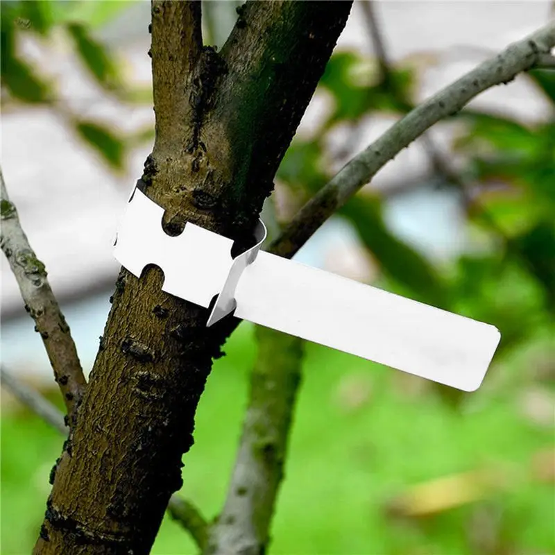 ABUL-1200 Pcs Plastic Plant Labels Wrap Around Tree Tags, Adjustable Nursery Garden Labels With Large Writing Surface, White