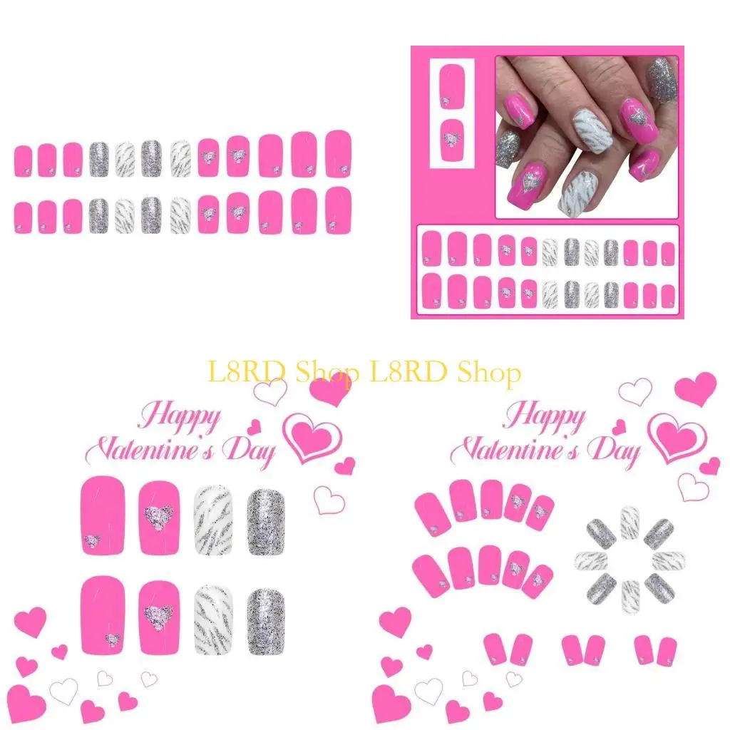 

L8RD 24PCS Серебряный сверкающий сердце.