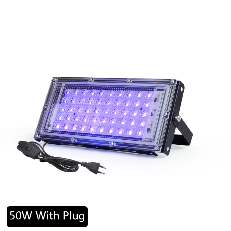 395nm 400nm Led UV Flutlicht 220V Uv Bühne Lampe 50W 100W LED Bühne Schwarzlicht Wasserdicht disco Party Bühne Hintergrundbeleuchtung