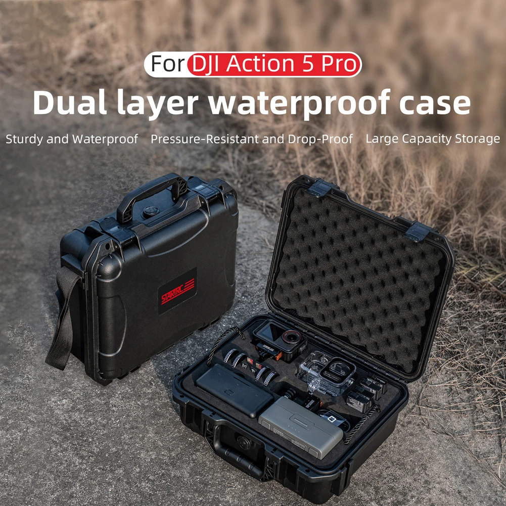 Hard Carrying Case Waterproof Safety Handbag Shockproof Protector Case Hard Shell Case for DJI Action 5 Pro Camera Accessories