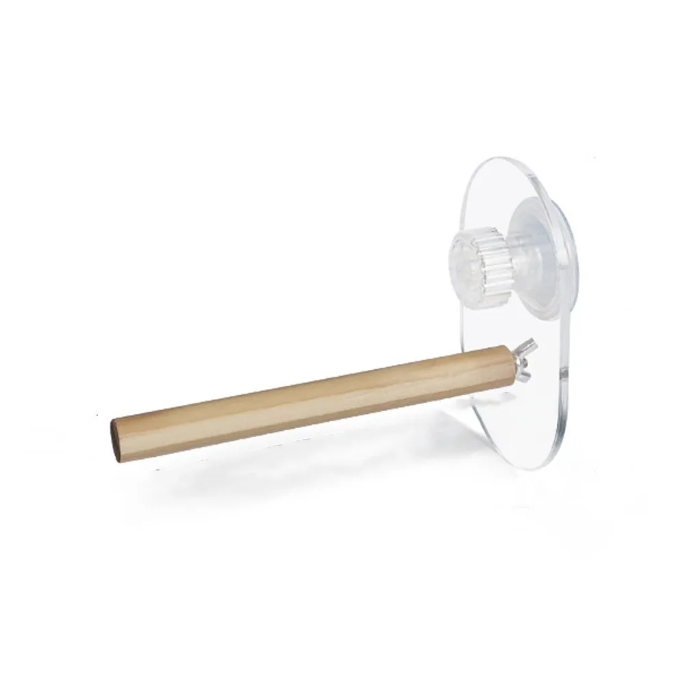 

Suction Cup Bird Stand Wear Resistant Scratch Resistant Parrot Perching Stand Acrylic Wood Bird Stand Rod Toys Pet Toy