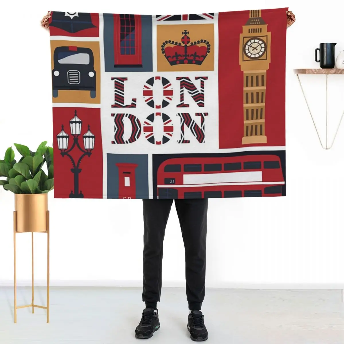 London Throw Blanket Baby Camping Summer Beddings Furry Loose blankets ands Blankets