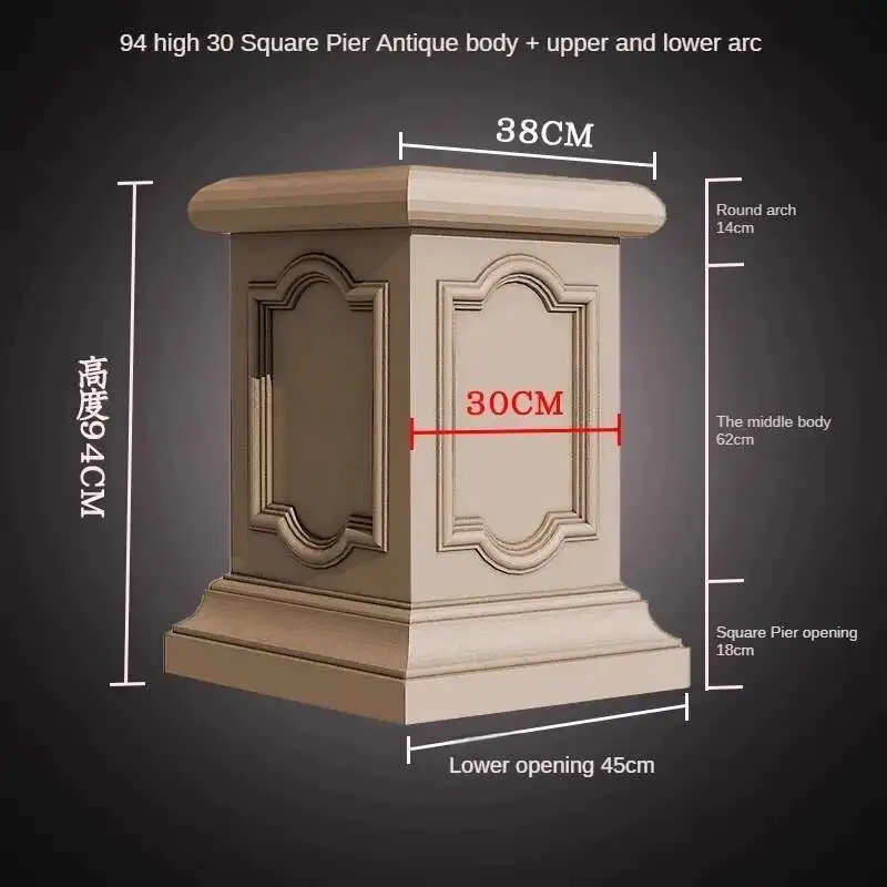 

European-style Roman Column Square Pier Mold for Villa Cast-in-place Cement Gate Columns Decorative Building Roman Column Mold