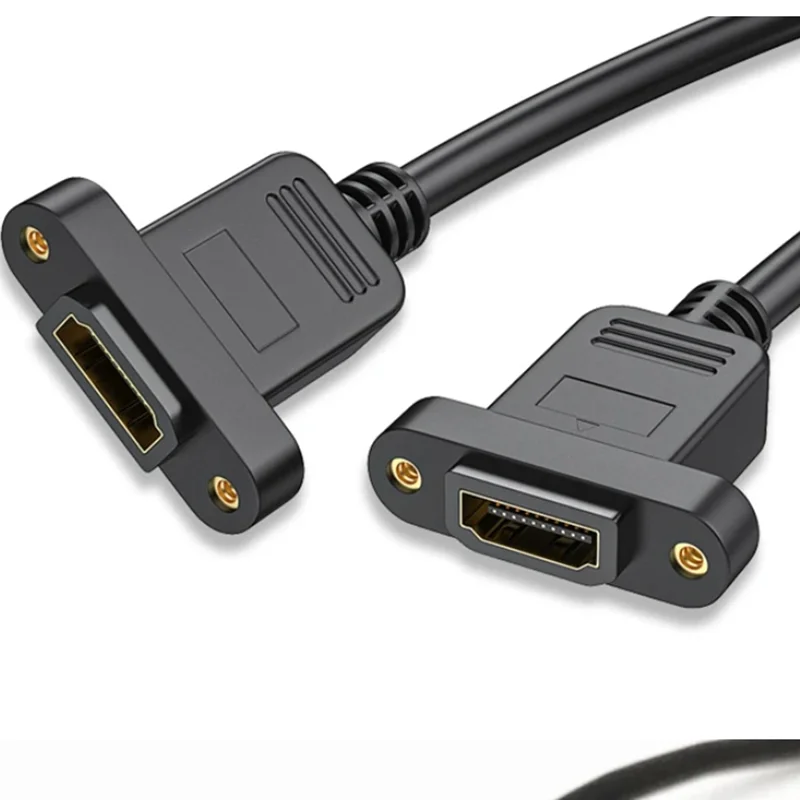 Micro HD-Compatible Male to Mini HDMI-Compatible Female Extension Connector Screw Lock Panel Mount HD AV Camera 0.3M Cable