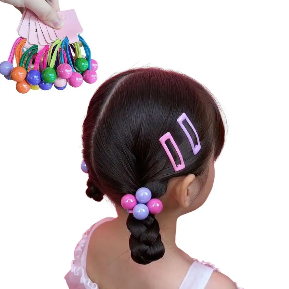 Шариковые украшения, аксессуары для волос, красочные узлы, набор колец для волос с шариковым украшением, высокоэластичные резинки для волос для женщин, 5/7 шт., веревка