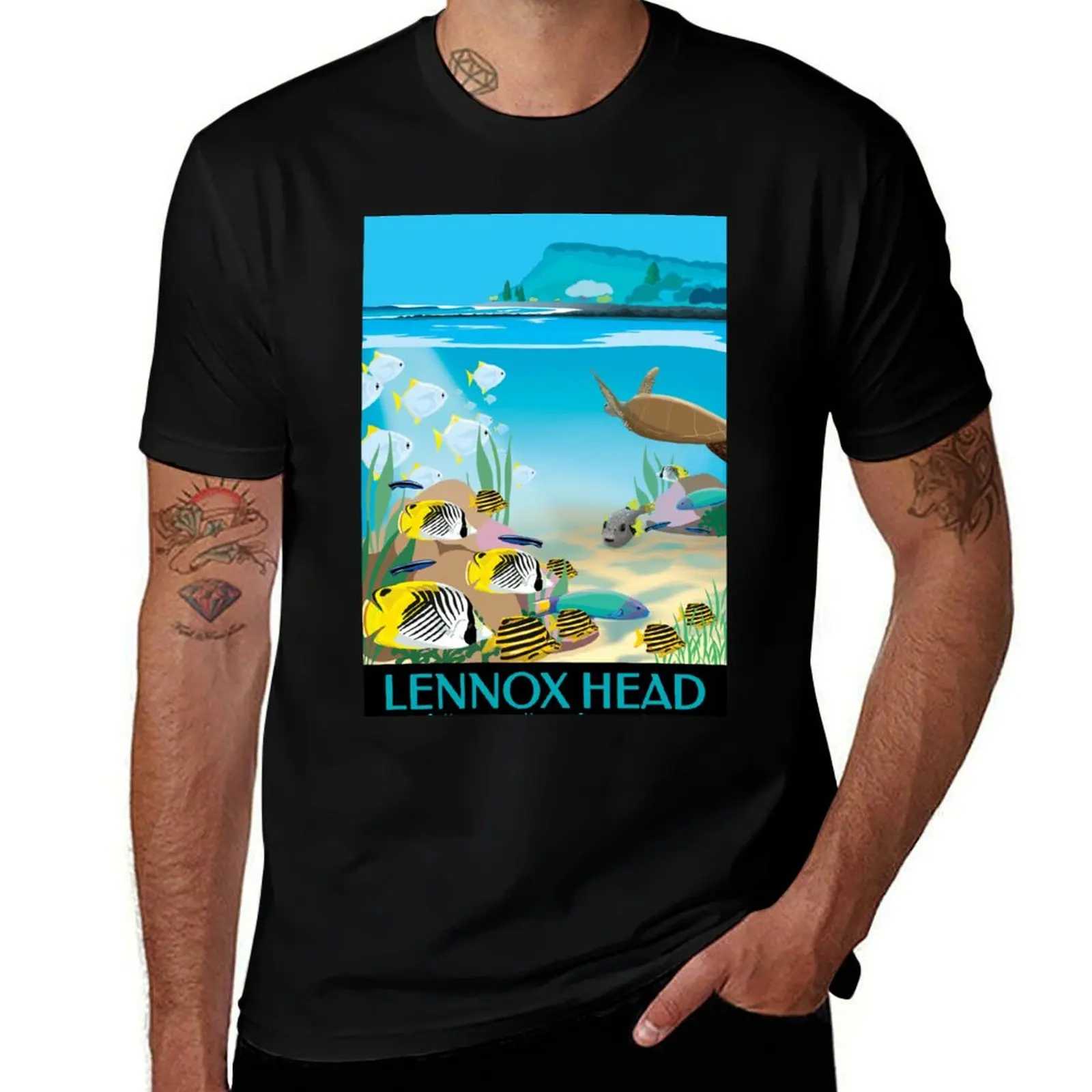 

Lennox Head Vintage Style Travel Art T-Shirt sublime tees for a boy plain t shirts men