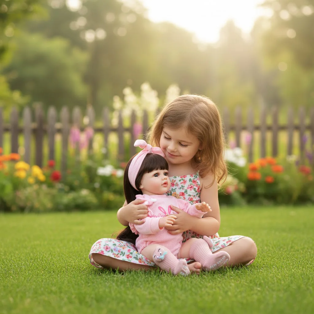 Cloveray 22-calowa Klasyczna Lalka Reborn z Pełnego Winylu, Realistyczna, Super Urocza Lalka Winylowa, Ręcznie Robiona Oryginalna Zabawka, Prezent Świąteczny dla Dziecka