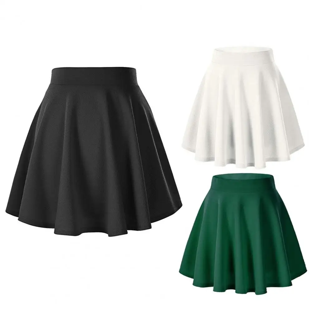 

Skirt High Waist A-line Skater Skirt for Women Solid Color Mini Skirt Streetwear Fashion Short for Everyday Style Women High