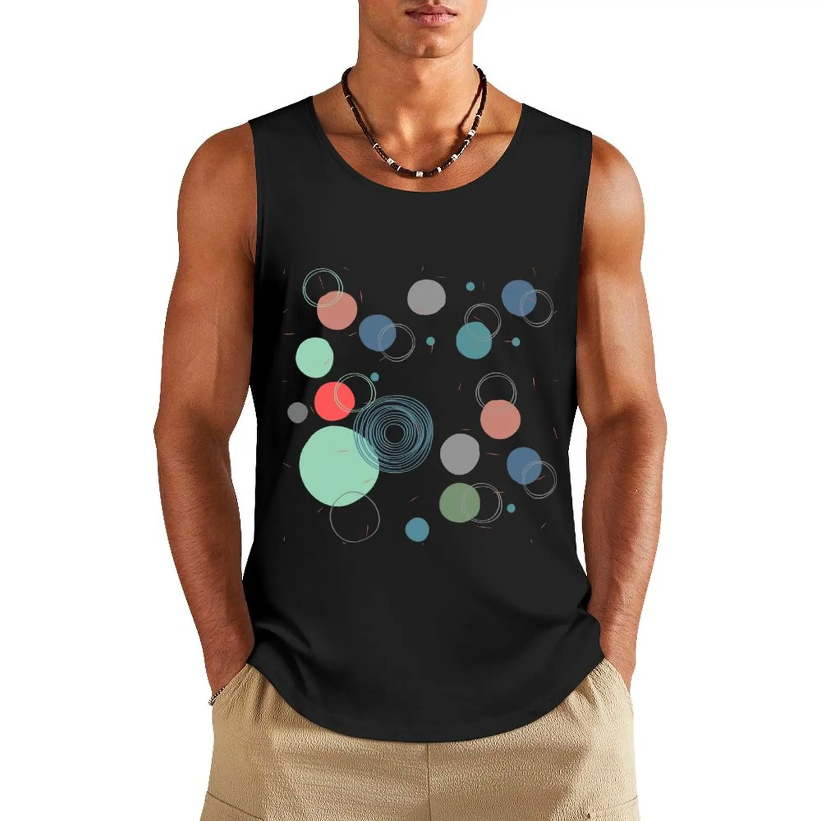 

Digital Random Bubble Art Pattern Tank Top cute tops gym shirts
