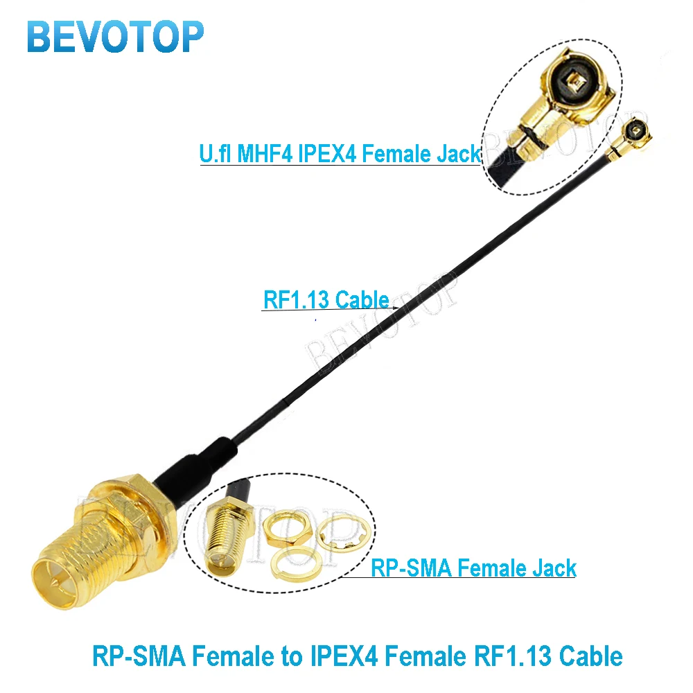 

2PCS/lot IPEX4 Cable uFL u.FL IPX IPEX4 MHF4 Female to SMA Female WIFI Antenna RF Coaxial Cable RF1.13 Pigtail Extension Jumper