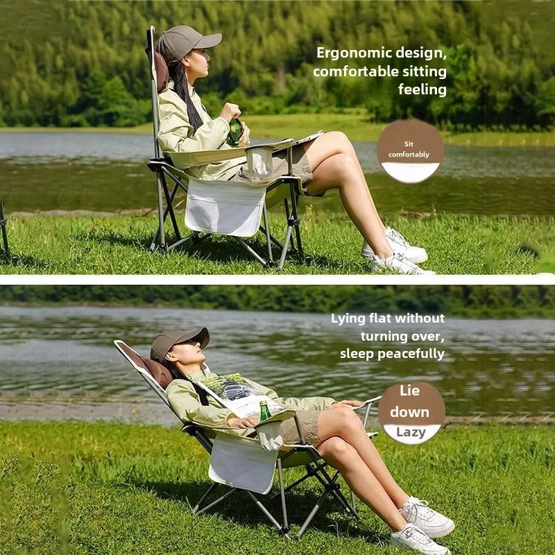 Outdoor Folding Lounge Chair Portable Ultra Light Camping Backrest Fishing Chair Home Lunch Folding Beach Chair