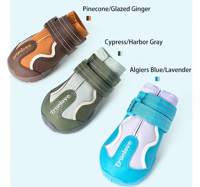 Truelove TLS3963 Waterproof Dog Boots, Off-Road Outdoor Shoes with Durable TPR Sole & Adjustable Fastener Strap for All Breeds