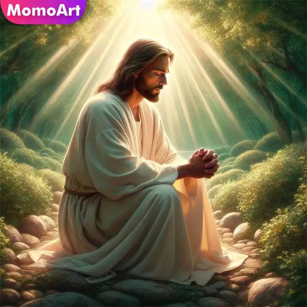 Momoart Religion Diamond Painting Jesus DIY Pattern For Adults Beginners Embroidery Man Portrait New Arrival Mosaic Wall Decor