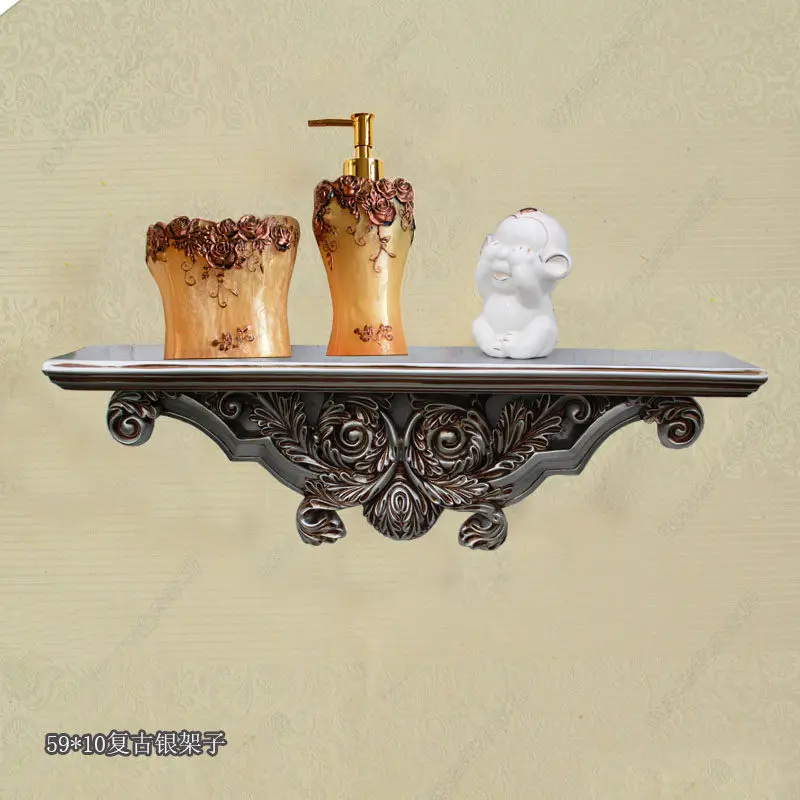 Light luxury European hotel resin retro decoration baffle shelf wall hotel shelf home improvement wall hanger