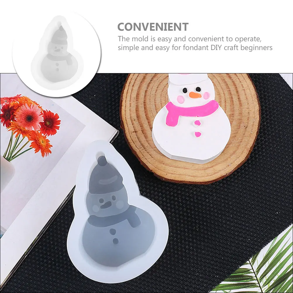 Silikon-Schneemann-Form für DIY Fondant-Kuchendekorationen, Schokolade, C ies, Basteln, antihaftbeschichtet, Backzubehör, flexible Formen, Weihnachten