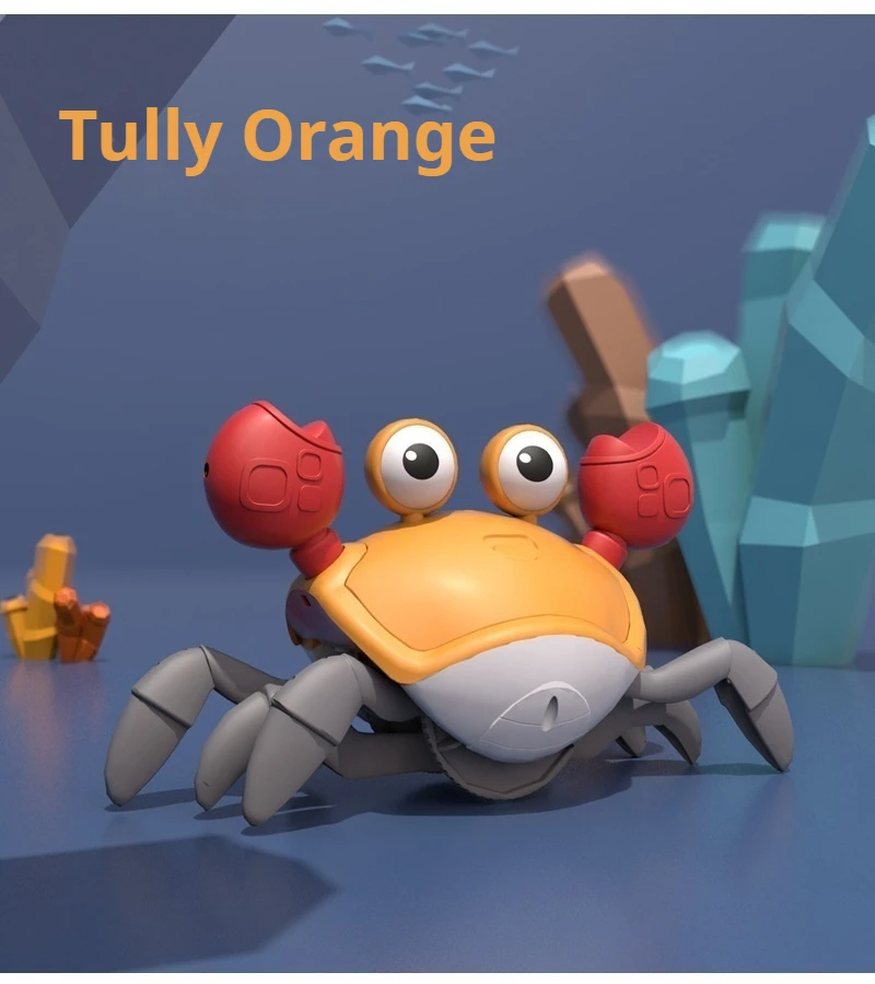 TikTok Krab indukcyjny, automatyczny, unikający przeszkód, ładowalny, świecący, muzyczny, elektryczny zabawka, który ucieka przed krabami.