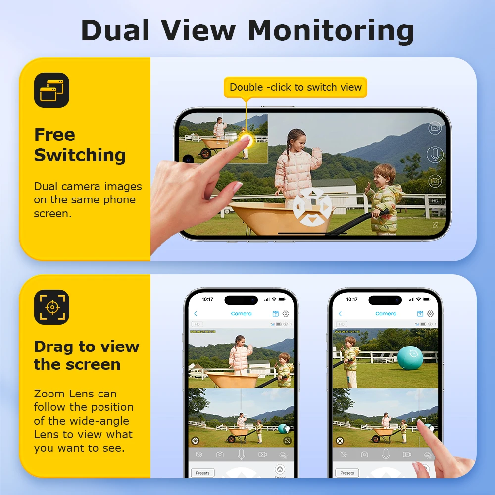 INQMGEA 6K 12MP 50X Zoom 4G SIM Solar Powered Outdoor Camera Color Night Vision PIR Human Detection Alarm PTZ 360° Rotation