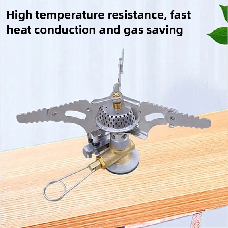 

Portable Outdoor Stainless Steel Small Stove Head Camping Picnic Foldable Lightweight Stoves Head Travel Camp Stove Accessories