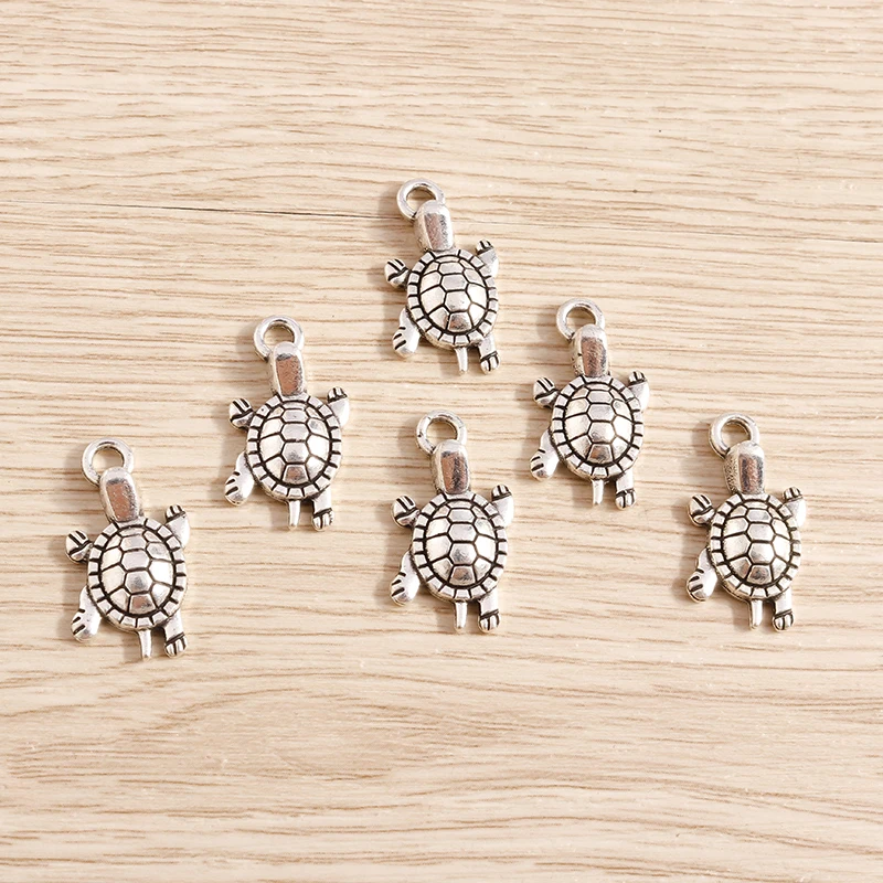 15 Stück 12x22mm Cartoon-Legierungs-Schildkröten-Anhänger für die Herstellung von Ohrringen, Halsketten, Armbändern, DIY-Bastelarbeiten und Schmuckzubehör – Detail 5