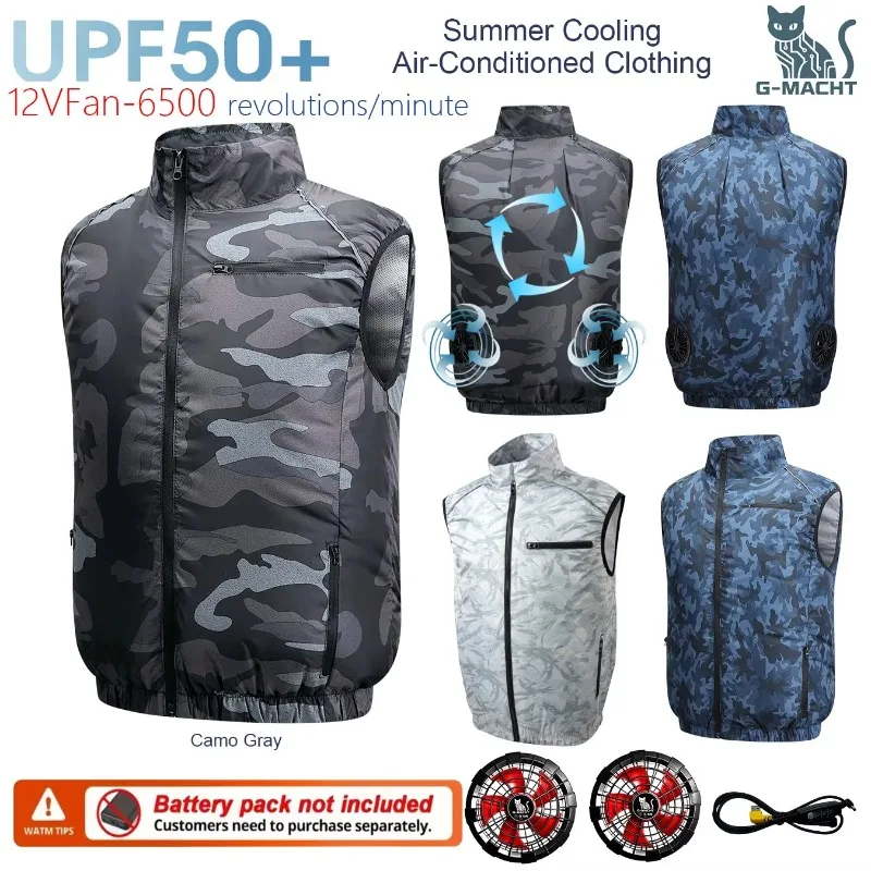cooling-fan-vest-men's-fan-jacket-usb-refrigeration-air-conditioning-clothing-outdoor-heat-protection-fishing-work-short-sleeve