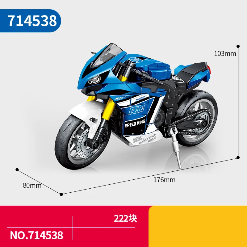 

Японский мотоцикл технический строительный блок R1 Модель двигателя автомобиля Паровая конструкция кирпичи Обучающие игрушки коллекция для подарка