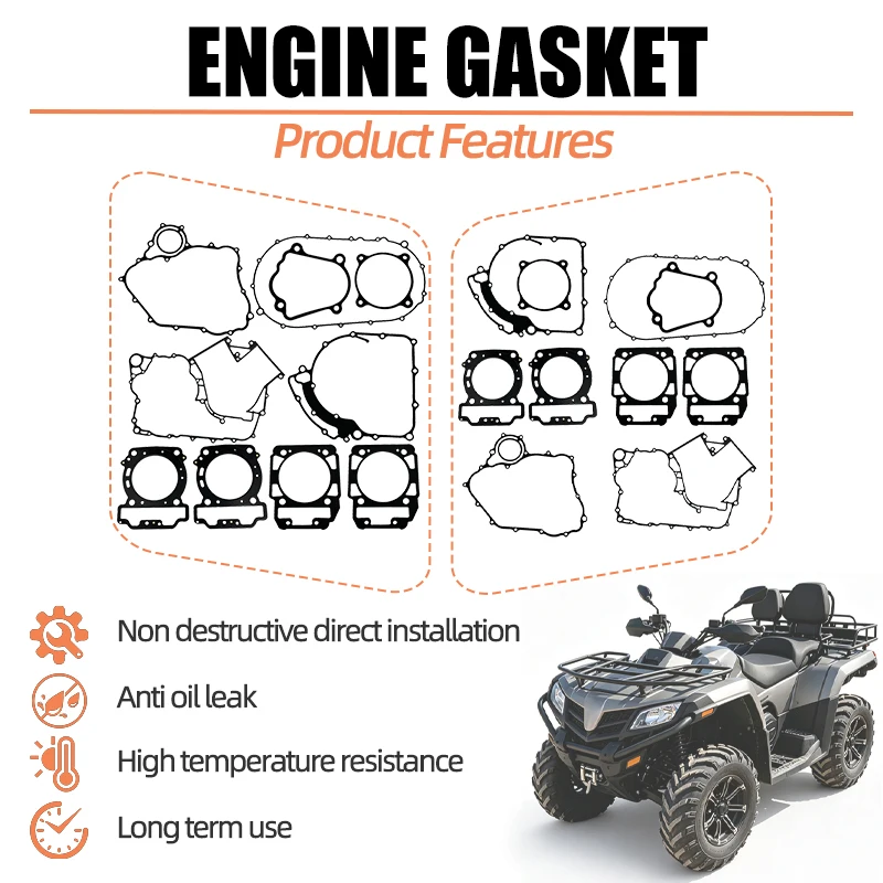 ATV/UTV Cylinder Cover Gasket Kit 0800-0000A1 For CFMOTO 800CC Cforce Zforce Uforce X8 Z8 U8 Engine Overhaul Gasket Set Replace