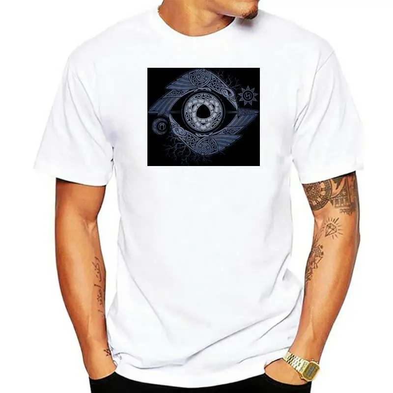 Viking T Shirt Odin's Eye Valhalla T-Shirts for Men Short Sleeve Funky Tees O Neck Cotton Clothes Plus Size