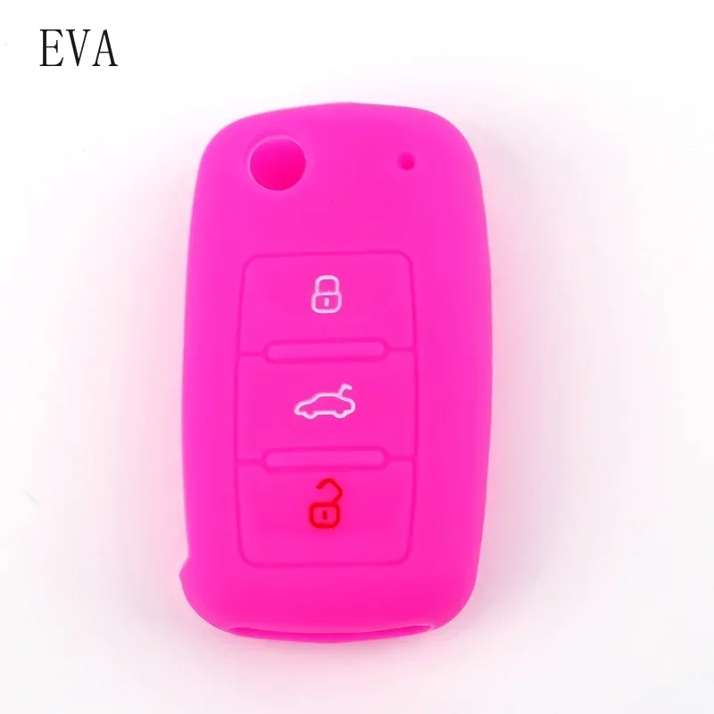 Silicone Car Key Case Cover For Volkswagen VW POLO Tiguan Passat B5 B6 Golf 4 5 6 7 Scirocco Jetta MK6 Octavia Auto Keys Protect