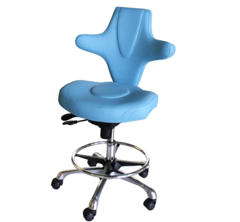 EU-EB560 PU Chrome Steel Frame Revolving Adjustable hospital doctor Chair stool With Backrest