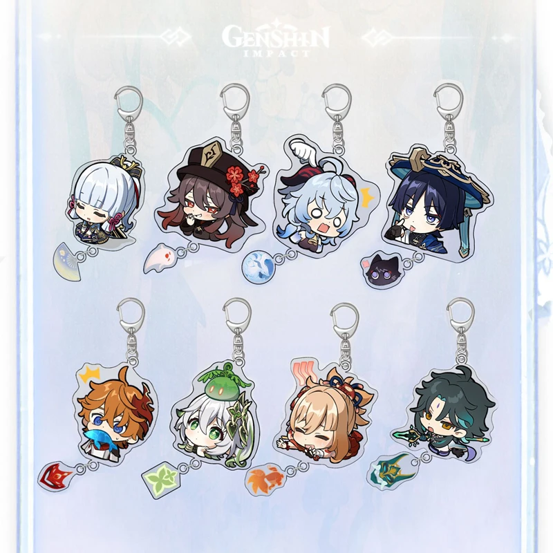 Impact Game Keychain Pendant Scaramouche ZhongLi Klee Raiden Shogun Nahida Venti Ganyu Peripheral Pendant Anime